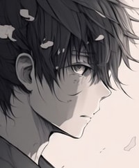 Profile picture (depressed anime pfp) with dims of 303x368 and size of 102.64 KB