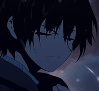 Profile picture (depressed anime pfp) with dims of 338x310 and size of 106.97 KB