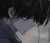 Profile picture (depressed anime pfp) with dims of 287x249 and size of 98.08 KB