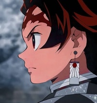 Profile picture (tanjiro anime pfp) with dims of 574x610 and size of 318.41 KB