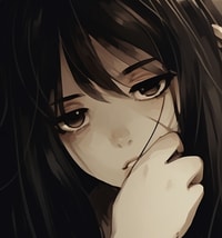 Profile picture (depressed anime pfp) with dims of 420x451 and size of 223.96 KB
