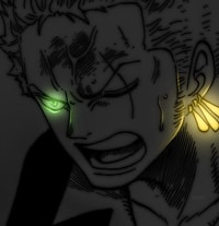 Profile picture (zoro anime pfp one eye) with dims of 676x701 and size of 245.32 KB