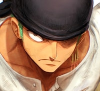 Profile picture (zoro anime pfp one eye) with dims of 883x800 and size of 714.72 KB