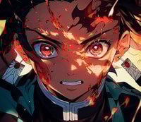Profile picture (tanjiro anime pfp) with dims of 528x457 and size of 371.15 KB