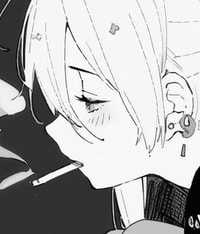 Profile picture (depressed anime pfp) with dims of 277x325 and size of 87.85 KB