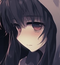 Profile picture (depressed anime pfp) with dims of 351x380 and size of 171.41 KB