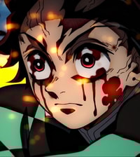 Profile picture (tanjiro anime pfp) with dims of 556x623 and size of 351.23 KB