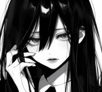 Profile picture (depressed anime pfp) with dims of 231x209 and size of 47.38 KB