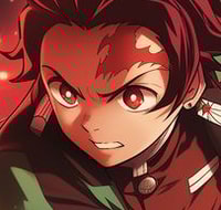 Profile picture (tanjiro anime pfp) with dims of 203x193 and size of 69.06 KB