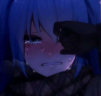 Profile picture (depressed anime pfp) with dims of 387x368 and size of 63.16 KB