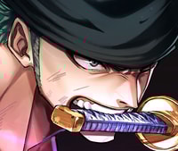 Profile picture (zoro anime pfp one eye) with dims of 728x616 and size of 531.17 KB