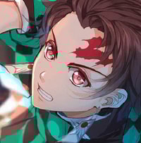 Profile picture (tanjiro anime pfp) with dims of 317x323 and size of 162.36 KB