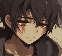 Profile picture (depressed anime pfp) with dims of 387x351 and size of 171.77 KB