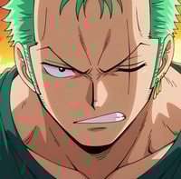 Profile picture (zoro anime pfp one eye) with dims of 394x389 and size of 176.59 KB