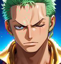 Profile picture (zoro anime pfp one eye) with dims of 365x385 and size of 191.95 KB