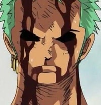Profile picture (zoro anime pfp one eye) with dims of 365x379 and size of 183.46 KB